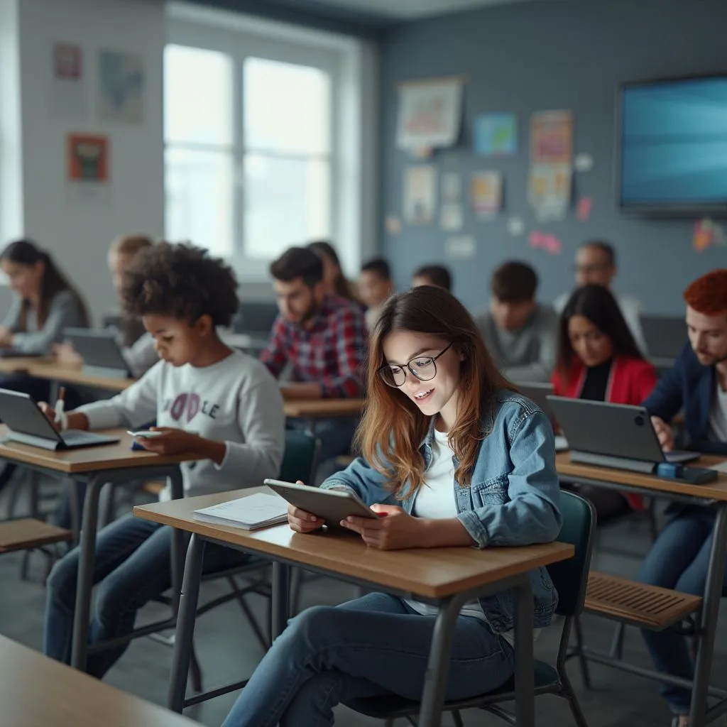 Studenti che utilizzano risorse digitali