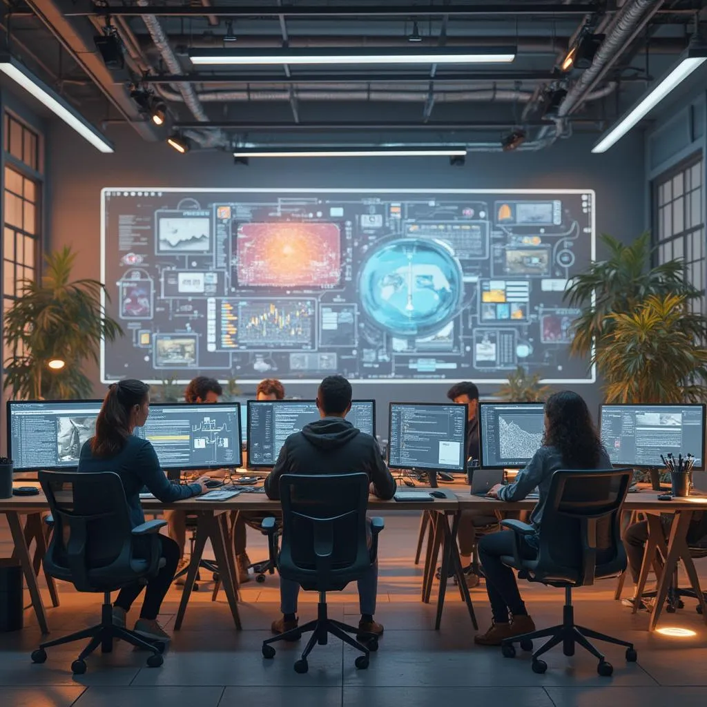 Insegnanti che collaborano su progetti digitali